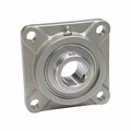 Iptci 4-Bolt Flange Ball Bearing Unit, 1.4375 in Bore, All Stainless, Set Screw Lock, 2 Tri Lip Seals SUCSF207-23L3